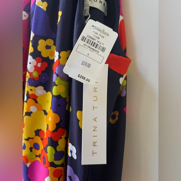 NWT Trina Turk Watercolor Halter Dress Size 0 - Picture 3 of 7